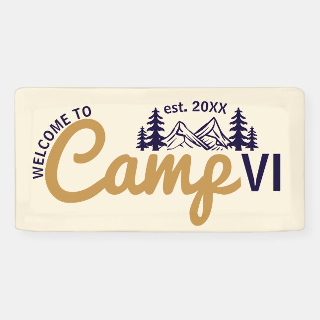 Banderoles Large Custom Camp Party Cool Welcome (Horizontal)