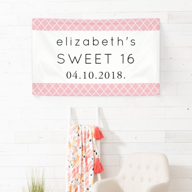 Banderoles Latticework rose, Trellis marocain, Sweet 16 (En situation)