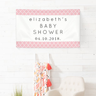 Banderoles Latticwork rose, Trellis marocain, Baby shower