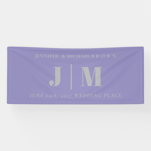 Banderoles Lavender Silver Simple Wedding day party (Horizontal)