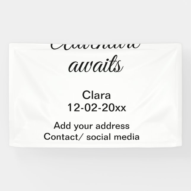 Banderoles L'aventure commence ajouter nom date année lieu (Horizontal)