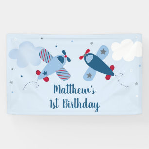 Banderoles L'avion étoile Clouds Boy Anniversaire