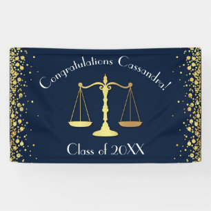 Banderoles Lawyer Law School Marine bleu Gold Graduation Part