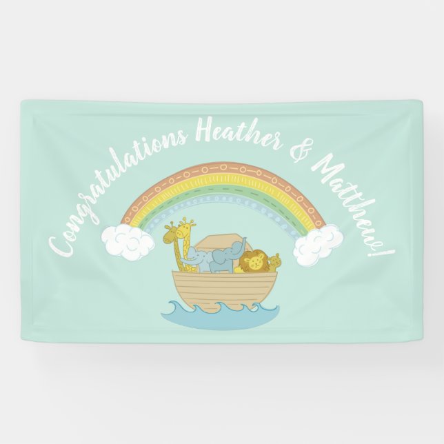 Banderoles Le Baby shower Ark Boho de Noah (Horizontal)