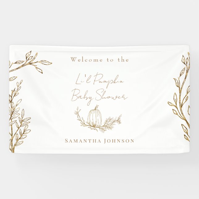 Banderoles Le Baby shower Citrouille de Fall Li (Horizontal)