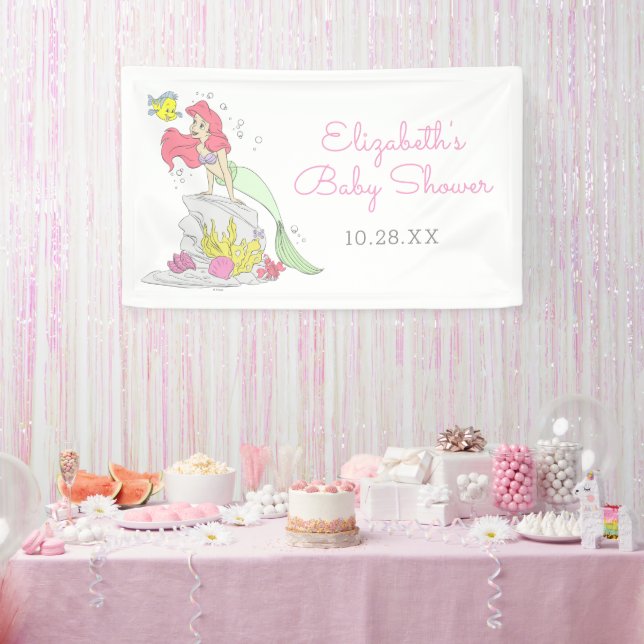 Banderoles Le Baby shower de la petite fille sirène  (Fête)