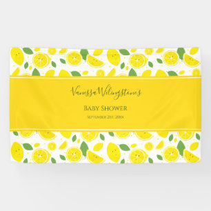 Banderoles Le Baby shower vert jaune citron souriant