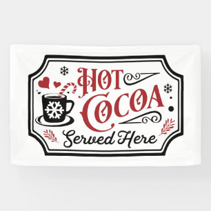 Banderoles Le cacao chaud festif servi ici Noël