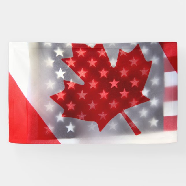 Banderoles Le Canada avec les drapeaux américains (Horizontal)