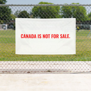 Banderoles Le Canada n'est pas à vendre texte rouge blanc min