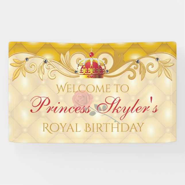 Banderoles Le cru s'est levé, princesse Birthday Banner (Horizontal)