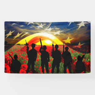Banderoles Le drapeau américain du soldat américain