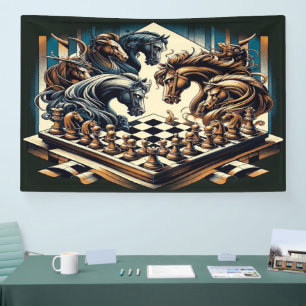 Banderoles Le jeu des chevaliers - les échecs rencontre l'ima