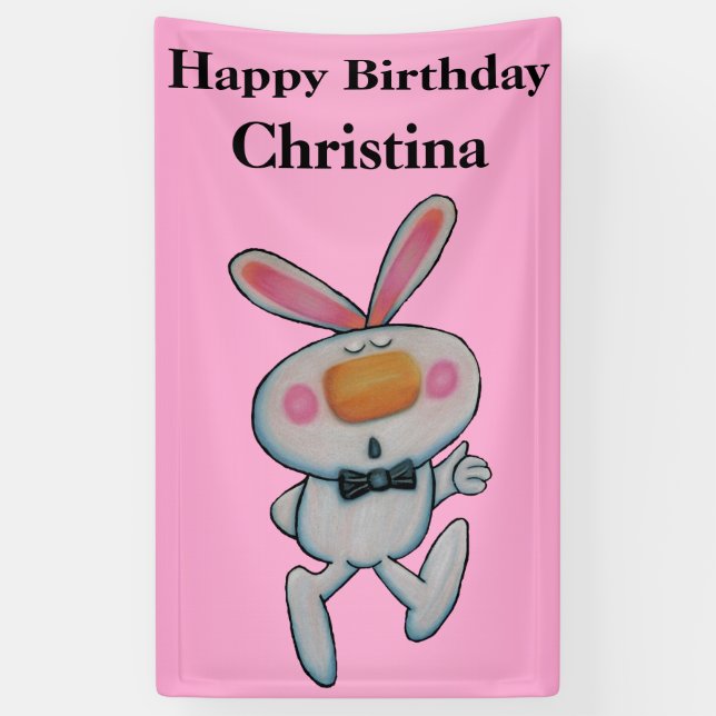 Banderoles Le lapin blanc de bande dessinée mignonne manie (Vertical)
