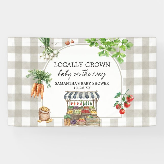 Banderoles Le marché des agriculteurs Baby shower cultivé loc (Horizontal)