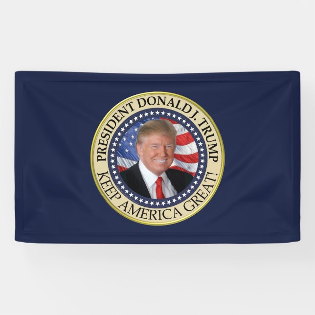 Banderoles Le président Donald Trump 2020 garde l'Amérique gr (Horizontal)