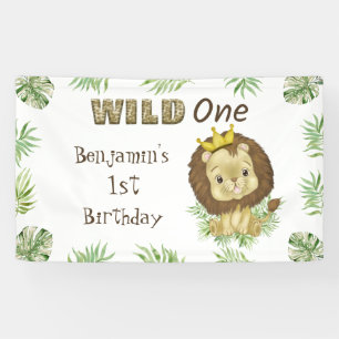 Banderoles Le roi Lion mignon 1er Anniversaire Sauvage Un Ann