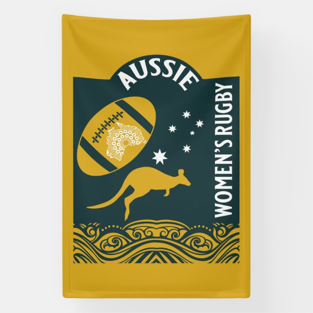 Banderoles Le sport de rugby féminin australien (Verticale)