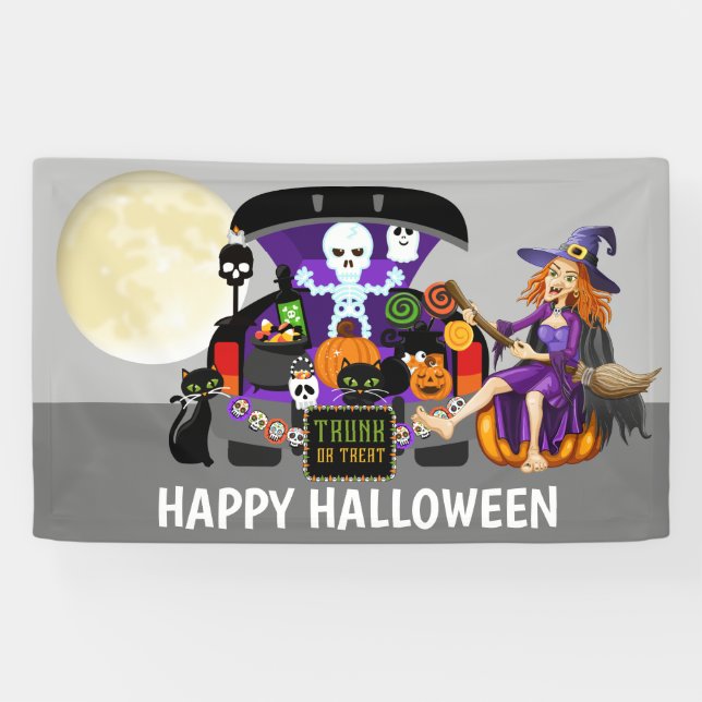 Banderoles Le tronc ou le festin de sorcière de Halloween (Horizontal)