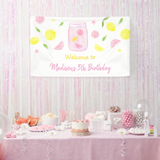 Banderoles Lemonade rose Lemon Anniversaire (Fête)