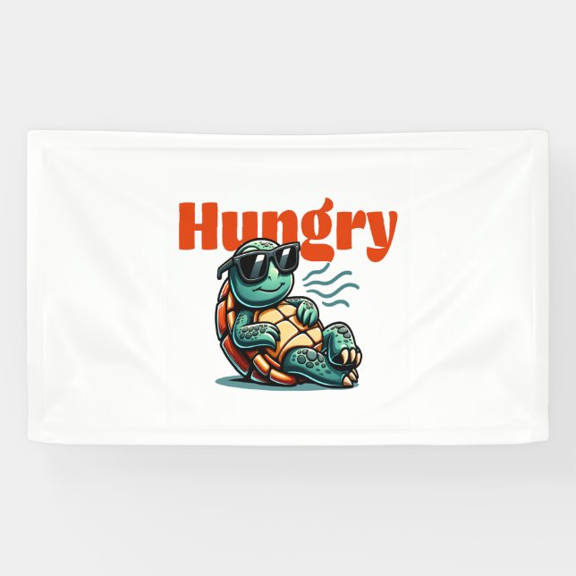 Banderoles Lente et faim - Tortue Cool (Horizontal)