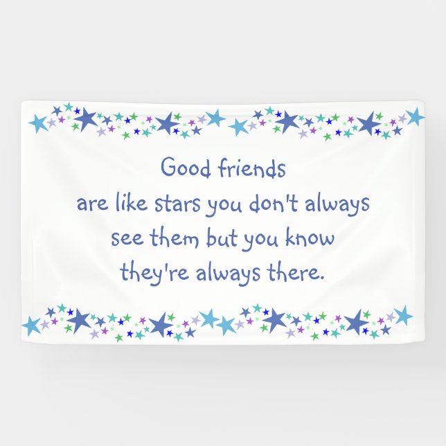 Banderoles Les bons amis sont comme Stars Inspirational Citat (Horizontal)