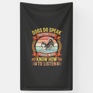 Banderoles Les chiens parlent Citation vintage d'amant de chi