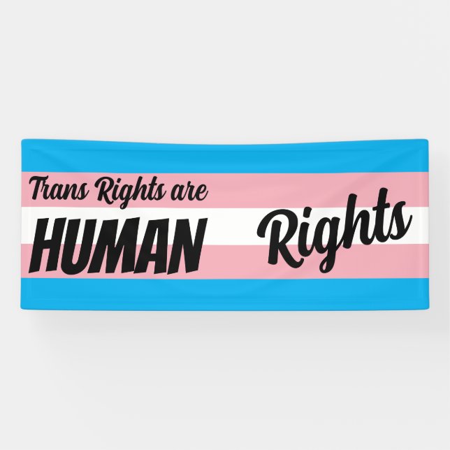 Banderoles Les droits trans sont des droits humains (Horizontal)