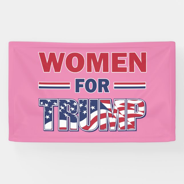 Banderoles Les femmes pour Trump (Horizontal)