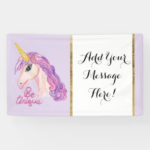 Banderoles Les licornes Girly d'aquarelle soient typographie