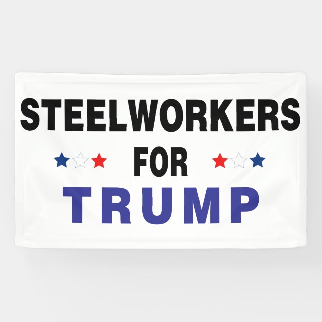 Banderoles Les métallurgistes pour Trump (Horizontal)
