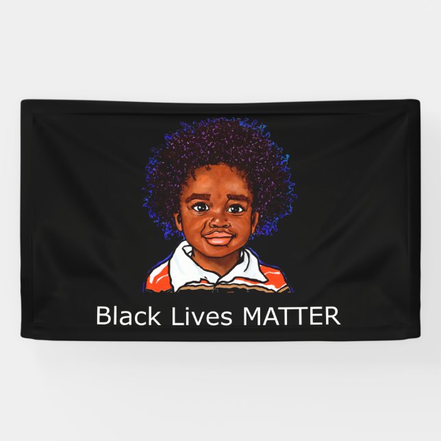 Banderoles Les Noirs Vivent Matt Famille Enfant Fils Racisme (Horizontal)