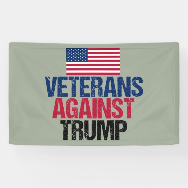 Banderoles Les vétérans contre Trump : un drapeau américain (Horizontal)
