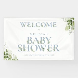 Banderoles LETTRE BLEUE DOUCE VERDOYE Baby shower Bienvenue