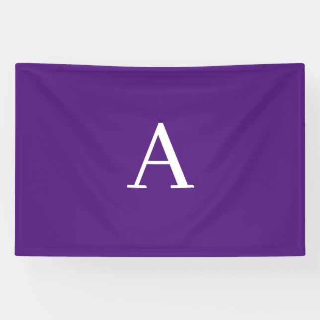 Banderoles Lettre initiale Monogramme Style moderne violet (Horizontal)