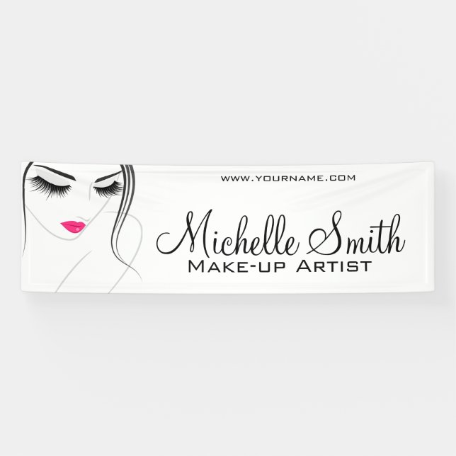 Banderoles Lèvres roses Face longues cils Lash Extensions (Horizontal)