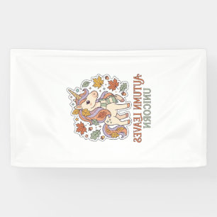 Banderoles Licorne Feuilles D'automne Licorne Conception Grap