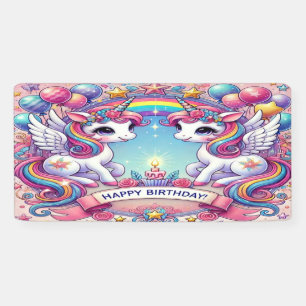 Banderoles Licornes Royales Arc-en-Ciel