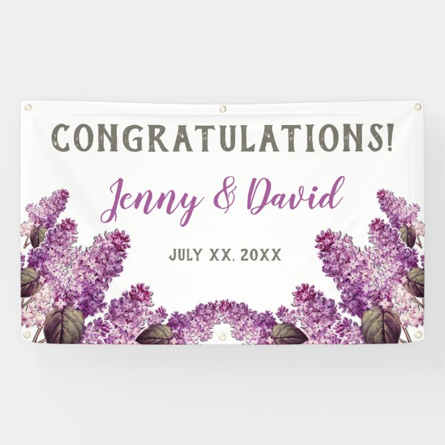 Banderoles Lilac Spring Garden Mariage suspendu (Horizontal)