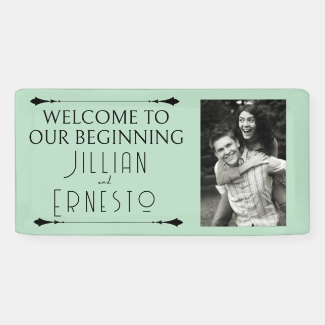 Banderoles Lily de Valley || Vert doux avec photo (Horizontal)