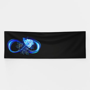 Banderoles L'infini lumineux avec une rose bleue