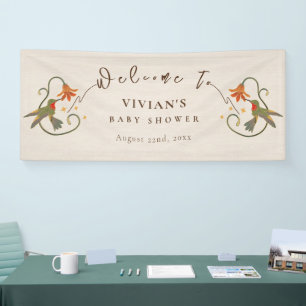 Banderoles Linge Vintage Façore Floral Thé Baby Welcome