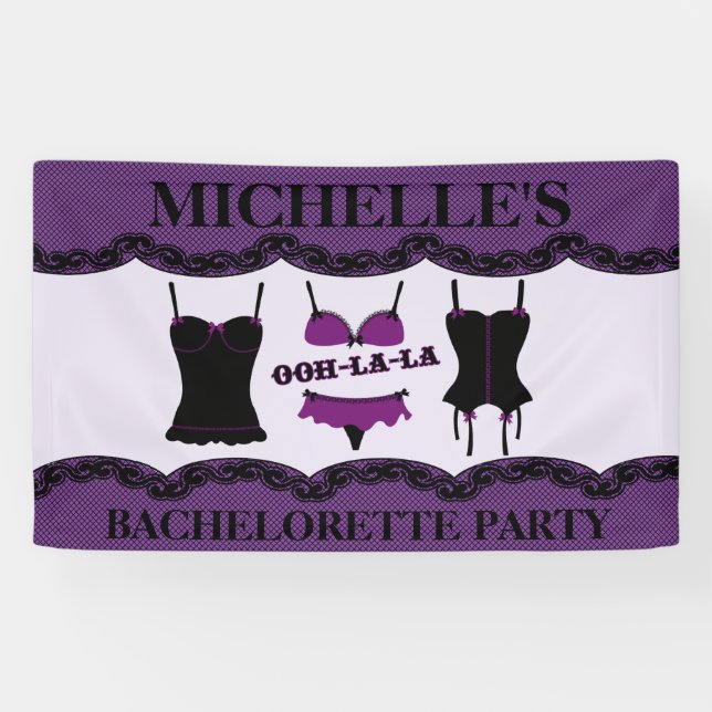 Banderoles Lingerie violette, Bachelorette (Horizontal)