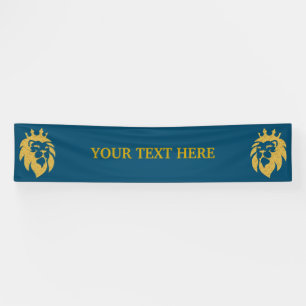 Banderoles Lion Avec Couronne - Style Or 1