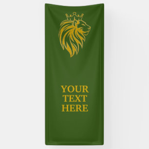 Banderoles Lion Avec Couronne - Style Or 2