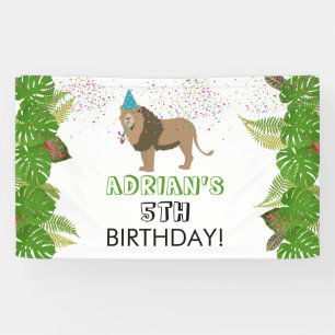 Banderoles Lion Jungle Fête Animaux Fête Anniversaire Personn