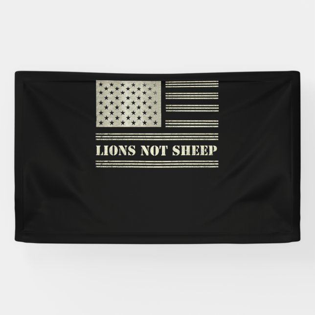 Banderoles Lions Not Sheep USA Flag Independence Day (Horizontal)