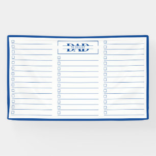 Banderoles Liste de choses à faire avec monogramme Papa Bleu 