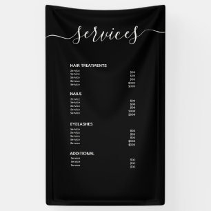 Banderoles Liste de prix Liste de prix moderne Black Hair Men