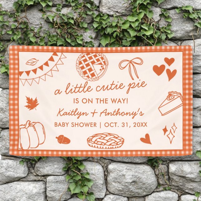 Banderoles Little Cutie Pie On The Way! Fall Baby Shower (Créateur téléchargé)